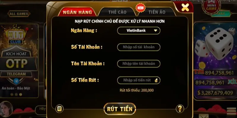 Điều kiện rút tiền Hitclub